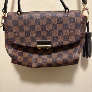 Checkered Brown Shoulder Bag